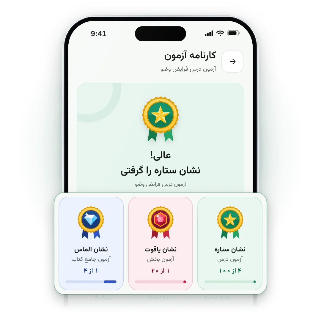نمونهٔ نشان‌ها و امتیازهای برنامه
